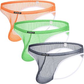 ملخصات الانتفاخ الشفافة للرجال ، انظر من خلال Flex Thongs Back S M L XL 2XL