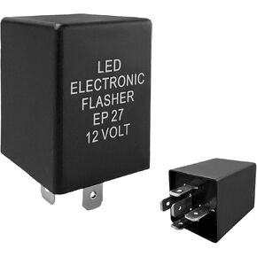 EP27 FL27 LED Electronic Flasher Relay, 5-Pin Car Flasher Relay Fix Turn Signal Bulbs Hyper Flash Issue, 12V Electronic Hazard Warn Relays for Ranger F150 F250 F350 Explorer