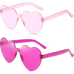 2 Pairs Sunglasses for Women Trendy, Valentines Day Glasses for Kids Party Bulk