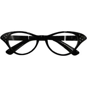 Cat Eye Rhinestone Glasses, Hip Hop Style, Party Favors, Black