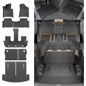 Rongtaod Cargo Mat متوافق مع 2024 2025 Hyundai Santa Fe Trunk Mat Cargo Cargo Cargo Cargo Cargo All Agely Santa Fe (Trunk Mat مع حصيرة مسند الظهر)
