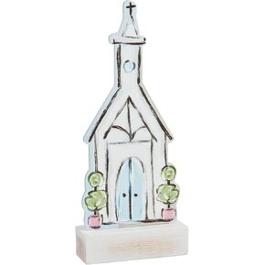 Mud Pie Acrylic Light Up Church, White