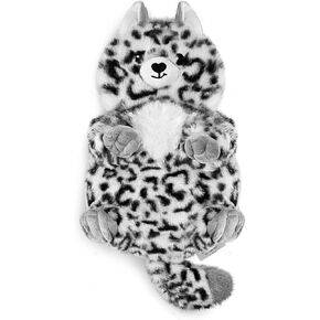 COMOIL Snow Leopard Microwave Heating Pad - 17"x8" Cozy Plush, Cute Microwavable Stuffed Animal - Natural Moist Hot Pack for Cramps,Neck Shoulder, Muscles & Joint with Washable Cover,Unscented