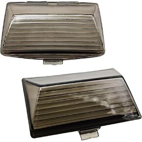 Smoked LED Fender Front & Rear Tips Lights Mud Guards Covers Lens, Compatible with Harley King Electra Glide Davidson Road Heritage Softail (Mirror Shell)