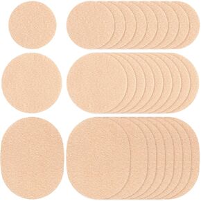 30pcs Moleskin Pads for Feet, Round Oval Blister Protection Patch, Self-Adhesive Flannel Moleskin Strips, Anti-Wear Mole Skin Patch for High Heels Loafers Boots Hiking Shoes- Nude Color