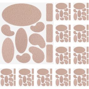 Adhesive Padding, Multi-Shaped Moleskin Pads Blister Plasters for Foot Toes Heel Calluses Reduce Friction - 12 Sheets (132 Pieces Total)