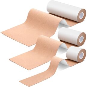Geiserailie 3 Roll 2" 4" 6" Width 4 yd Length Large Moleskin Padding Roll for Feet Blister Prevention Pain Relief Cut to Any Size Adhesive Moleskin Tape Soft Plush Skin Patch for Feet,Skin,Shoes,Body