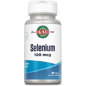 KAL 100 MCG Selenium الخميرة الخالية من الخميرة ، 100 عدد