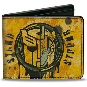 Hasbro Wallet, Bifold, Transformers Bumblebee Stand Strong Autobot Icon Yellows, Vegan Leather