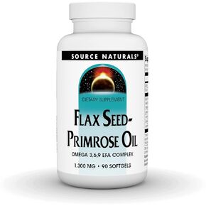 Source Naturals Flax Seed-Primrose Oil, Omega 3,6,9 EFA Complex, 1300mg - 90 Softgels