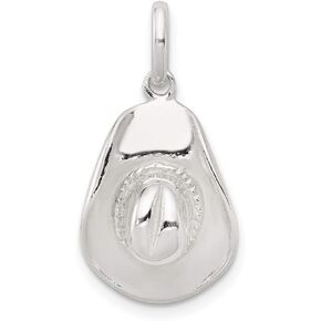 Solid 925 Sterling Silver Cowboy Hat Charm (12 مم × 19 مم)