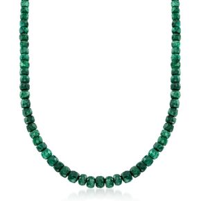 Ross-Simons Beaded Gemstone Necklace with Sterling Silver 80-90 ct. tw.