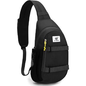 SKYSPER Sling Bag Anti-Theft RFID Crossbody Bag Travel Cross Body Backpack Shoulder Hiking Sling Daypack(Black)