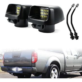 LED License Plate Light for Nissan Frontier Titan Armada Xterra Suzuki Equator Pickup Truck,18 SMD Xenon White 6000K,Led Rear Tag Lamp with Socket Wire Harness PLUG and PLAY