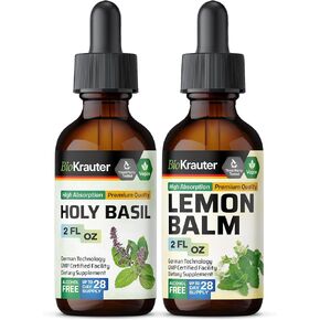Bio Krauter Holy Basil Tincture 2 Fl. أوز. & Lemon Balm صبغة 2 fl. أوز.