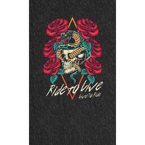 PIG Personalized Motorcycle Mat | Skull, Roses and Snake | 3' x 10' Custom Text Motorcycle Parking Mat | PM70123POR-3X10T-BK
