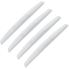 TANGSEN 4Pcs 6 inch Universal 3D Carbon Fiber Texture Automotive Door Edge Buffer Trim Strip Paint Protector Cover Scratch Non-Marking White Translucent Silicone Personalize Bar Sticker
