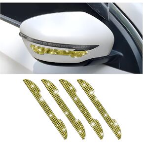 4 PCS Bling Rhinestone Car Door Handle Scratch Protector, Universal for All Cars, Vehicles, SUVs, Car Side Rearview Mirror, Car Door Edge Guard, Car Exterior Accessories for Women Men (Purple)