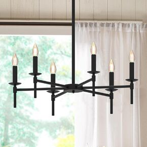 Round Black Chandeliers, Modern Candle Hanging Lights, LED Pendant Lighting Ceiling for Dining Room Bedroom Kitchen Island Farmhouse Living Room (Black-A 9Lights)