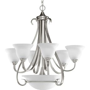 Progress Lighting P4417-77 6-Light Two-Tier Torino Chandelier, Forged Bronze