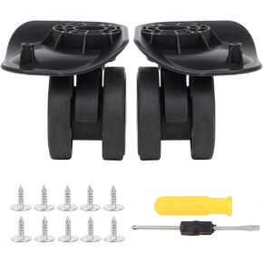 BQLZR 360 Degree Swivel Wheels for Luggage Suitcase Left & Right W226 Black Pack of 2