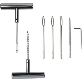 Modengzhe Heavy Duty Tire Repair Kit Wheel Tyre T Handle Puncture Tool Needle Replacement Tire Plug Repair Tool for Automobiles Motorcycles or Bicycles