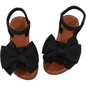 صندل Gorglitter Girl's Songy Bow Bow Strap Sandal Sandal Open Stee Slides Flats Summer Summer Factical Sandals