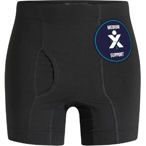 Regular Male Boxer Low for Medium Ostomy and Hernia Support (Black, XL) | Seamless Ostomy & Hernia Briefs for Men | Comfortable Ostomy & Hernia Support Underwear | Colostomy Support Garment