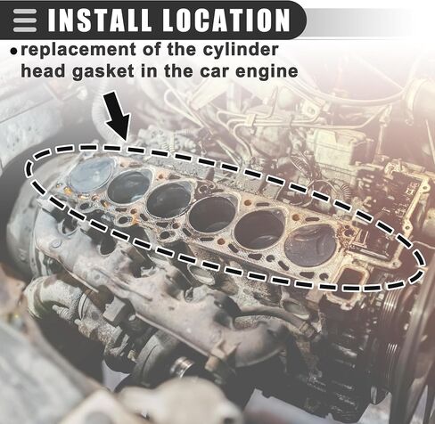 حشية رأس أسطوانة Motoforti ، مناسبة لمحرك 6.0L/6.2L ، لكاديلاك Escalade 2007-2014 ، Metal ، No.12610046 ، Brown Black in Kuwait