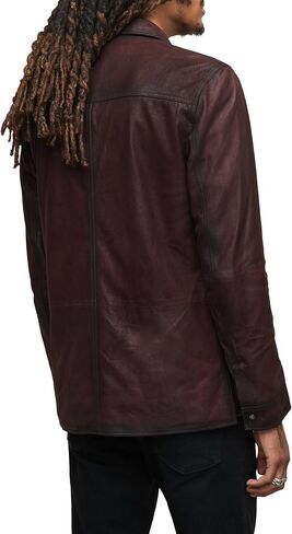 John Varvatos Men's Lionell Leather Shirt Jacket in Saudi Arabia