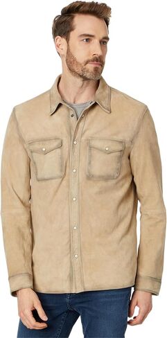 John Varvatos Men's Lionell Leather Shirt Jacket in Saudi Arabia