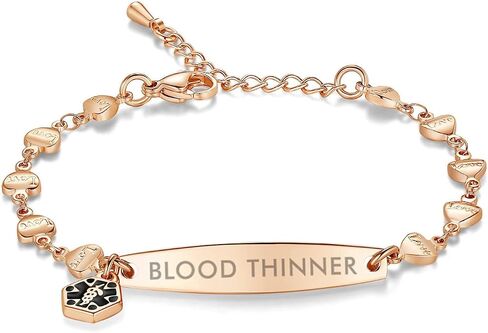 Mnmoom Love Heart Medical Alert Bracelets for Women 6.5-8 Inch قابلة للتعديل أساور المعرف الطبي القابل للتعديل in Kuwait