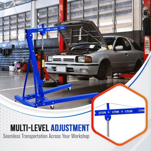 Engine Hoist Crane Cherry Picker with Leveler Stabilizer, 2 Ton(4400LB) Hydraulic Garage Shop Engine Lift Jack in Saudi Arabia