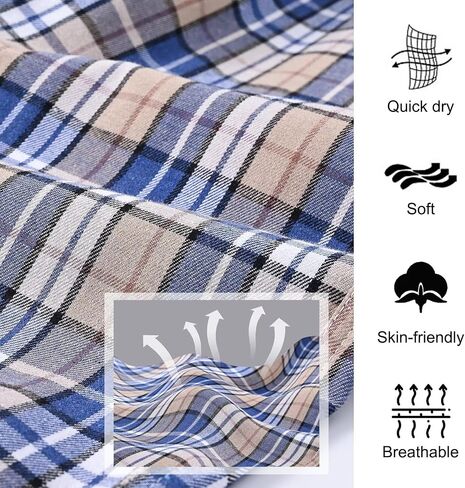 yuyangdpb Men's 3-Pack Pajama Pants Cotton Plaid Pjs Bottoms Sleep Lounge Pant Button Open Fly with Pockets in Kuwait