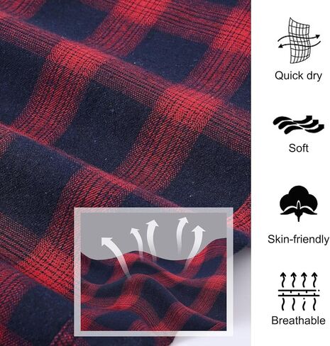 yuyangdpb Men's 3-Pack Pajama Pants Cotton Plaid Pjs Bottoms Sleep Lounge Pant Button Open Fly with Pockets in Kuwait