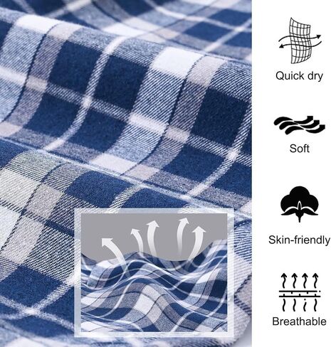 yuyangdpb Men's 3-Pack Pajama Pants Cotton Plaid Pjs Bottoms Sleep Lounge Pant Button Open Fly with Pockets in Kuwait