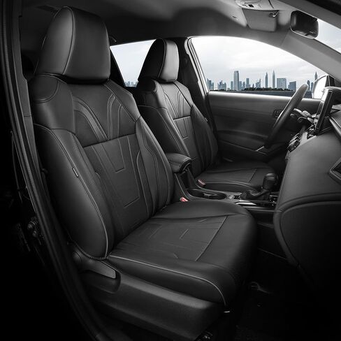 for Toyota Corolla Cross Seat Covers L LE XLE 2021 2022 2023 2024 2025, Custom Car Seat Covers Full Set, Luxury Leather Seat Covers for SUV, Waterproof Car Seat Cover, Black Not for Hybrid in Kuwait