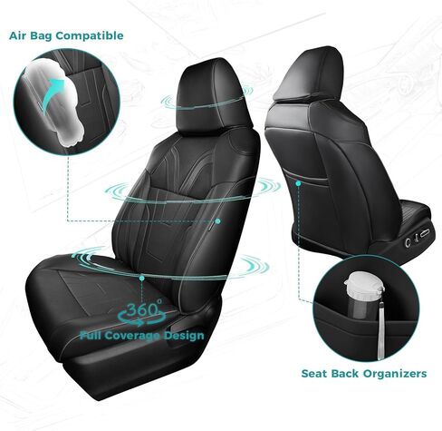 for Toyota Corolla Cross Seat Covers L LE XLE 2021 2022 2023 2024 2025, Custom Car Seat Covers Full Set, Luxury Leather Seat Covers for SUV, Waterproof Car Seat Cover, Black Not for Hybrid in Kuwait