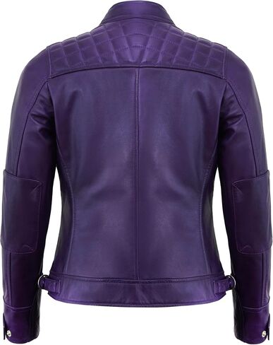 Real Lambskin Trendy Womens Leather Jackets Moto Biker Style Zip Up Motorcycle Jacket Women Outerwear With Pockets in Saudi Arabia