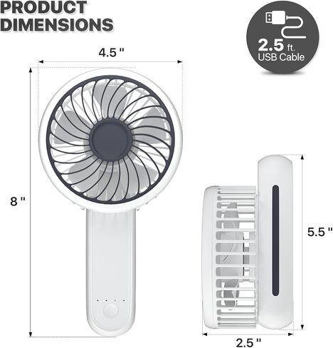 mollie 4-Inch Small USB Desk Fan for Home Office Bedroom Mini Personal Desktop Air Circulator Ultra Quiet Cooling Table Fan Adjustable Tilt Black in Saudi Arabia