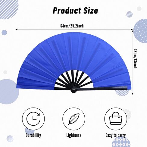 13inchs Glitter Large Folding Popping Fan Line Dancing Fan, Big Foldable Boots on The Ground Hand Handheld Line Dance Clap Fans (3, 3 Pcak Red(Not Glitter)) in Kuwait