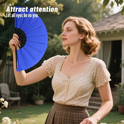 13inchs Glitter Large Folding Popping Fan Line Dancing Fan, Big Foldable Boots on The Ground Hand Handheld Line Dance Clap Fans (3, 3 Pcak Red(Not Glitter)) in Kuwait