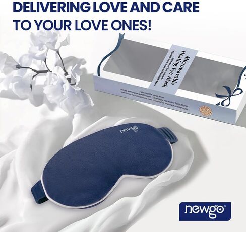 NEWGO Microwave Heated Eye Mask Soothing Relief for Dry Eyes, Heat Therapy Warm Eye Compress with Removable Cover for Stye, Blepharitis, Relaxation or Gift Choice - Blue in Saudi Arabia