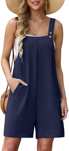 Lepunuo Rompers for Women Summer Boho Loose Fit Sleeveless Short Jumpsuits Overalls Vacation Outfits in Saudi Arabia