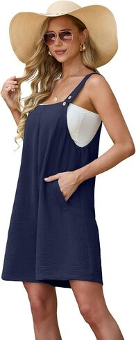Lepunuo Rompers for Women Summer Boho Loose Fit Sleeveless Short Jumpsuits Overalls Vacation Outfits in Saudi Arabia