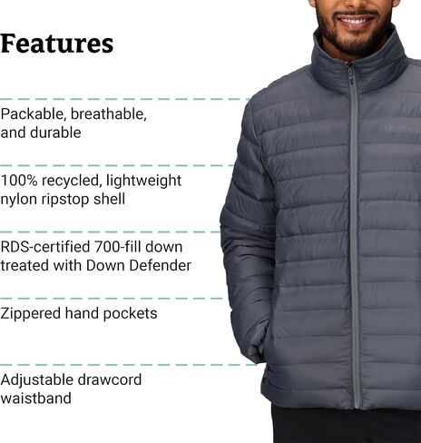 MARMOT Men's Lightweight, Water-Resistent Zeus Jacket, 700 Fill Power Down in Saudi Arabia