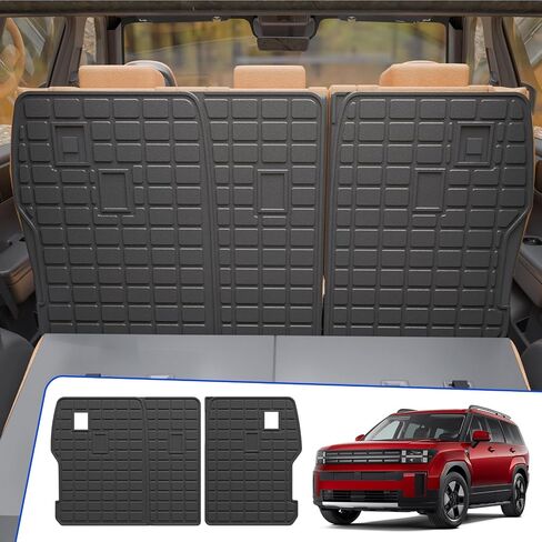 Rongtaod Cargo Mat متوافق مع 2024 2025 Hyundai Santa Fe Trunk Mat Cargo Cargo Cargo Cargo Cargo All Agely Santa Fe (Trunk Mat مع حصيرة مسند الظهر) in Saudi Arabia