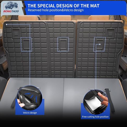 Rongtaod Cargo Mat متوافق مع 2024 2025 Hyundai Santa Fe Trunk Mat Cargo Cargo Cargo Cargo Cargo All Agely Santa Fe (Trunk Mat مع حصيرة مسند الظهر) in Saudi Arabia