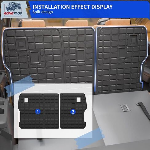 Rongtaod Cargo Mat متوافق مع 2024 2025 Hyundai Santa Fe Trunk Mat Cargo Cargo Cargo Cargo Cargo All Agely Santa Fe (Trunk Mat مع حصيرة مسند الظهر) in Saudi Arabia
