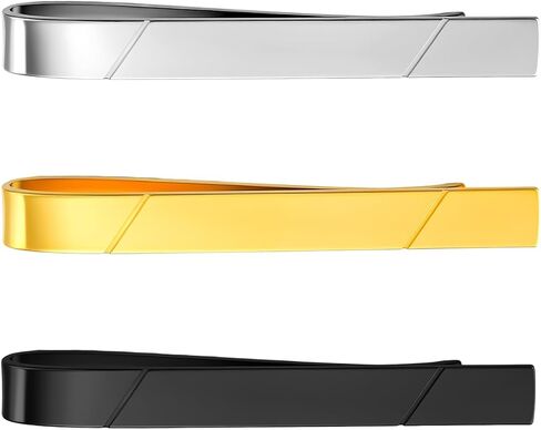 GWD Stainless Steel Tie Clips for Men Classic Colors Tie Bar, Ideal Gift for Father, Husband, Boyfriend, Business, Wedding, Tie clip With Gift Box in Kuwait